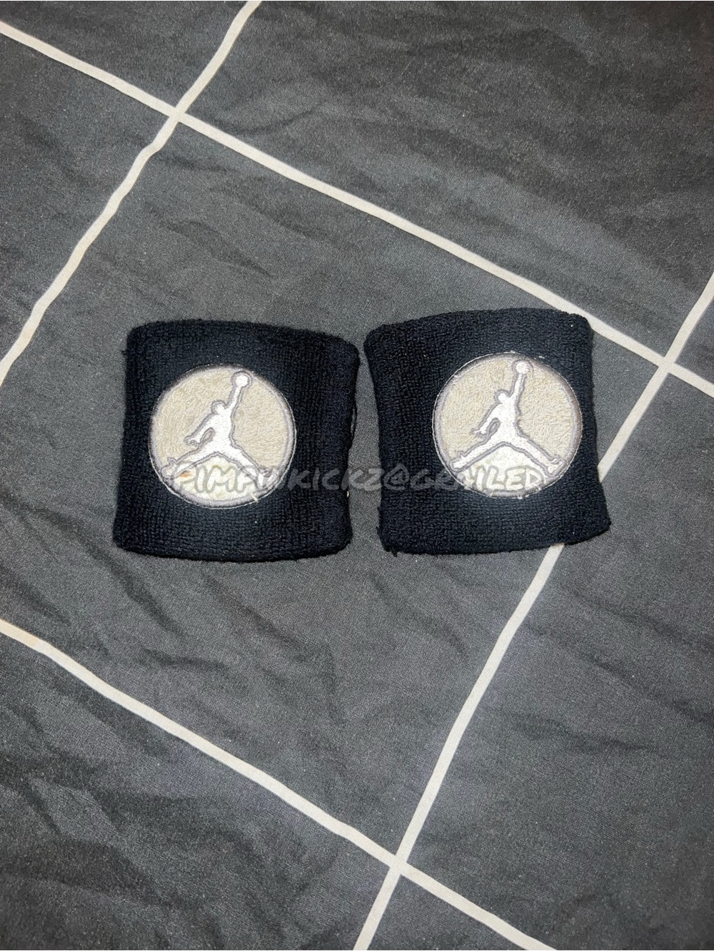 Air Jordan black & white workout wristbands